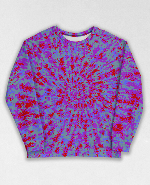 Tie-Dye-Camo Sweatshirt #0427. All over print, precision-cut, and hand-sewn. Super comfortable poly-cotton blend original Digital Camouflage designs by Dan Ellis vague.paris