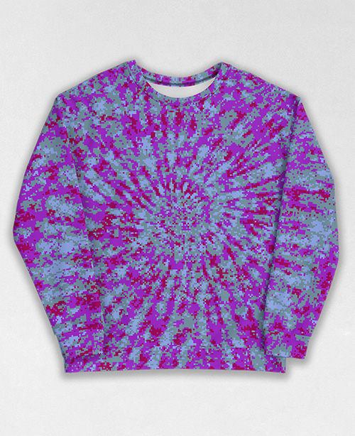 Tie-Dye-Camo Sweatshirt #0432. All over print, precision-cut, and hand-sewn. Super comfortable poly-cotton blend original Digital Camouflage designs by Dan Ellis vague.paris