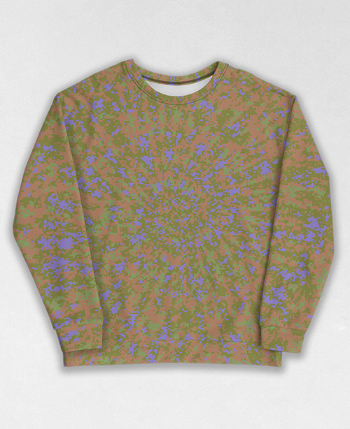 Tie-Dye-Camo Sweatshirt #0436. All over print, precision-cut, and hand-sewn. Super comfortable poly-cotton blend original Digital Camouflage designs by Dan Ellis vague.paris