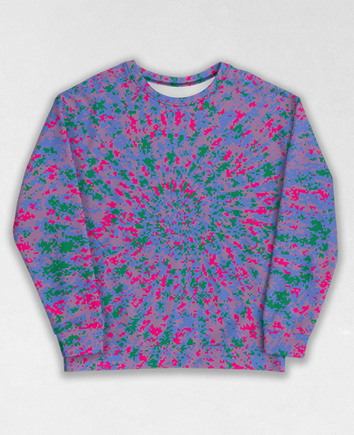 Tie-Dye-Camo Sweatshirt #0449. All over print, precision-cut, and hand-sewn. Super comfortable poly-cotton blend original Digital Camouflage designs by Dan Ellis vague.paris