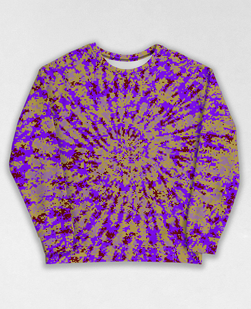 Tie-Dye-Camo Sweatshirt #0457. All over print, precision-cut, and hand-sewn. Super comfortable poly-cotton blend original Digital Camouflage designs by Dan Ellis vague.paris