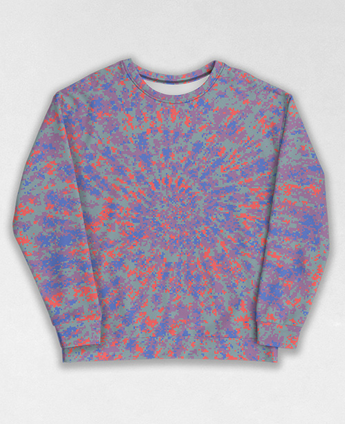 Tie-Dye-Camo Sweatshirt #0459. All over print, precision-cut, and hand-sewn. Super comfortable poly-cotton blend original Digital Camouflage designs by Dan Ellis vague.paris