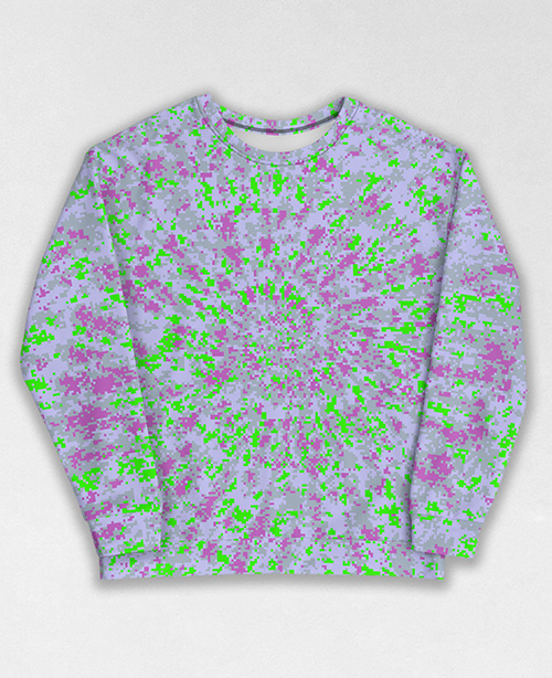 Tie-Dye-Camo Sweatshirt #0477. All over print, precision-cut, and hand-sewn. Super comfortable poly-cotton blend original Digital Camouflage designs by Dan Ellis vague.paris