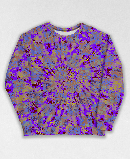 Tie-Dye-Camo Sweatshirt #0483. All over print, precision-cut, and hand-sewn. Super comfortable poly-cotton blend original Digital Camouflage designs by Dan Ellis vague.paris