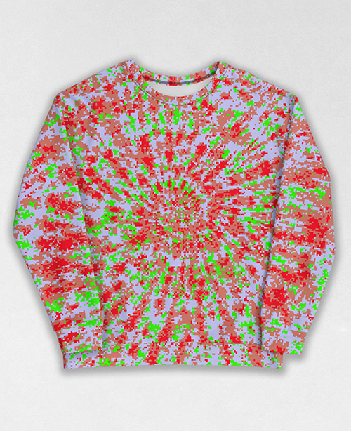 Tie-Dye-Camo Sweatshirt #0488. All over print, precision-cut, and hand-sewn. Super comfortable poly-cotton blend original Digital Camouflage designs by Dan Ellis vague.paris