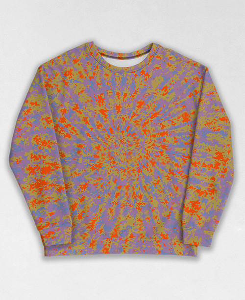 Tie-Dye-Camo Sweatshirt #0491. All over print, precision-cut, and hand-sewn. Super comfortable poly-cotton blend original Digital Camouflage designs by Dan Ellis vague.paris