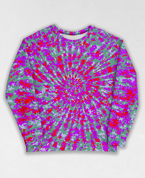 Tie-Dye-Camo Sweatshirt #0498. All over print, precision-cut, and hand-sewn. Super comfortable poly-cotton blend original Digital Camouflage designs by Dan Ellis vague.paris