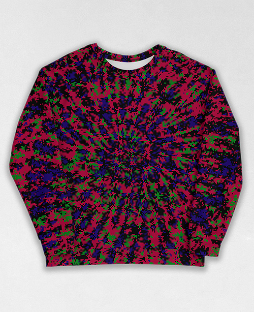 Tie-Dye-Camo Sweatshirt #0502. All over print, precision-cut, and hand-sewn. Super comfortable poly-cotton blend original Digital Camouflage designs by Dan Ellis vague.paris