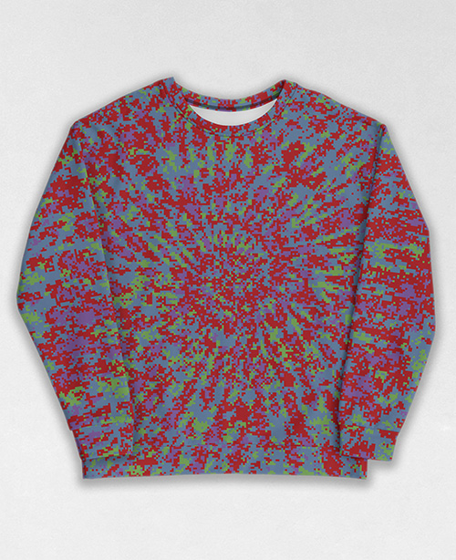 Tie-Dye-Camo Sweatshirt #0505. All over print, precision-cut, and hand-sewn. Super comfortable poly-cotton blend original Digital Camouflage designs by Dan Ellis vague.paris