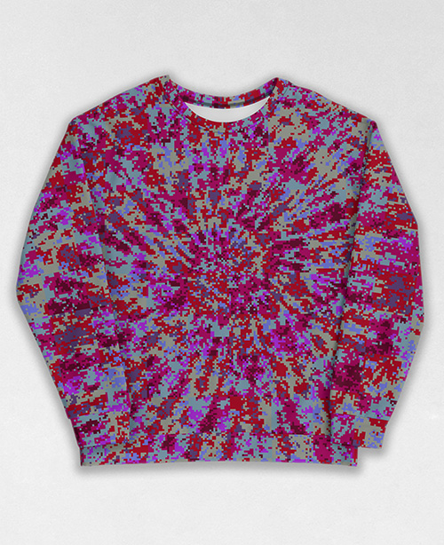 Tie-Dye-Camo Sweatshirt #0525. All over print, precision-cut, and hand-sewn. Super comfortable poly-cotton blend original Digital Camouflage designs by Dan Ellis vague.paris