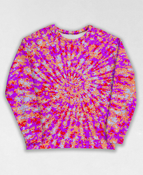 Tie-Dye-Camo Sweatshirt #0537. All over print, precision-cut, and hand-sewn. Super comfortable poly-cotton blend original Digital Camouflage designs by Dan Ellis vague.paris