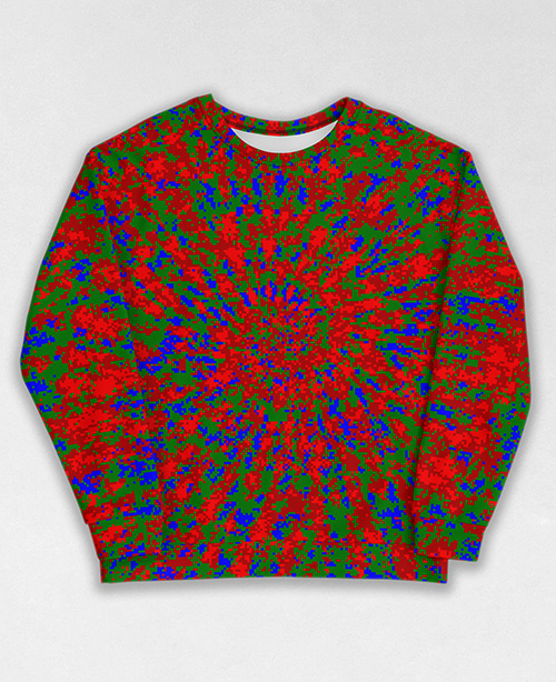 Tie-Dye-Camo Sweatshirt #0564. All over print, precision-cut, and hand-sewn. Super comfortable poly-cotton blend original Digital Camouflage designs by Dan Ellis vague.paris