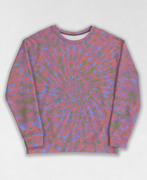 Tie-Dye-Camo Sweatshirt #0571. All over print, precision-cut, and hand-sewn. Super comfortable poly-cotton blend original Digital Camouflage designs by Dan Ellis vague.paris