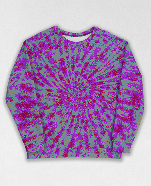 Tie-Dye-Camo Sweatshirt #0577. All over print, precision-cut, and hand-sewn. Super comfortable poly-cotton blend original Digital Camouflage designs by Dan Ellis vague.paris