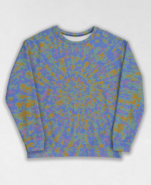 Tie-Dye-Camo Sweatshirt #0583. All over print, precision-cut, and hand-sewn. Super comfortable poly-cotton blend original Digital Camouflage designs by Dan Ellis vague.paris