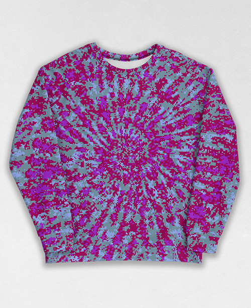 Tie-Dye-Camo Sweatshirt #0593. All over print, precision-cut, and hand-sewn. Super comfortable poly-cotton blend original Digital Camouflage designs by Dan Ellis vague.paris