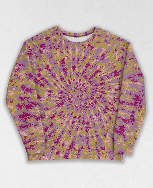 Tie-Dye-Camo Sweatshirt #0598. All over print, precision-cut, and hand-sewn. Super comfortable poly-cotton blend original Digital Camouflage designs by Dan Ellis vague.paris