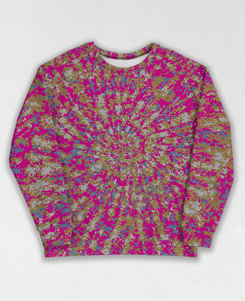 Tie-Dye-Camo Sweatshirt #0604. All over print, precision-cut, and hand-sewn. Super comfortable poly-cotton blend original Digital Camouflage designs by Dan Ellis vague.paris