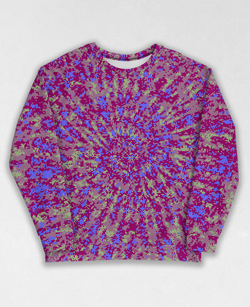 Tie-Dye-Camo Sweatshirt #0613. All over print, precision-cut, and hand-sewn. Super comfortable poly-cotton blend original Digital Camouflage designs by Dan Ellis vague.paris