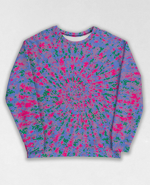 Tie-Dye-Camo Sweatshirt #0619. All over print, precision-cut, and hand-sewn. Super comfortable poly-cotton blend original Digital Camouflage designs by Dan Ellis vague.paris