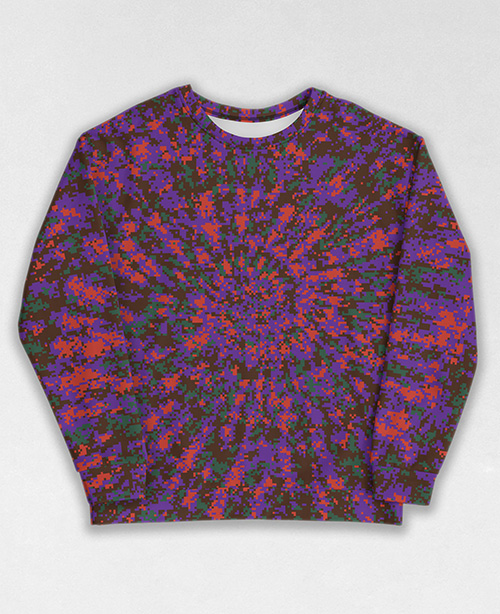 Tie-Dye-Camo Sweatshirt #0621. All over print, precision-cut, and hand-sewn. Super comfortable poly-cotton blend original Digital Camouflage designs by Dan Ellis vague.paris