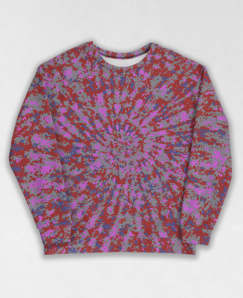 Tie-Dye-Camo Sweatshirt #0623. All over print, precision-cut, and hand-sewn. Super comfortable poly-cotton blend original Digital Camouflage designs by Dan Ellis vague.paris