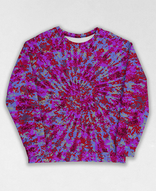 Tie-Dye-Camo Sweatshirt #0624. All over print, precision-cut, and hand-sewn. Super comfortable poly-cotton blend original Digital Camouflage designs by Dan Ellis vague.paris