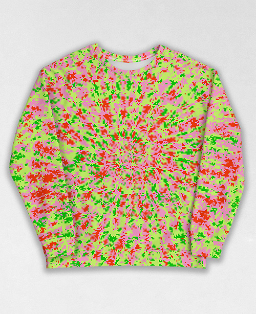 Tie-Dye-Camo Sweatshirt #0642. All over print, precision-cut, and hand-sewn. Super comfortable poly-cotton blend original Digital Camouflage designs by Dan Ellis vague.paris