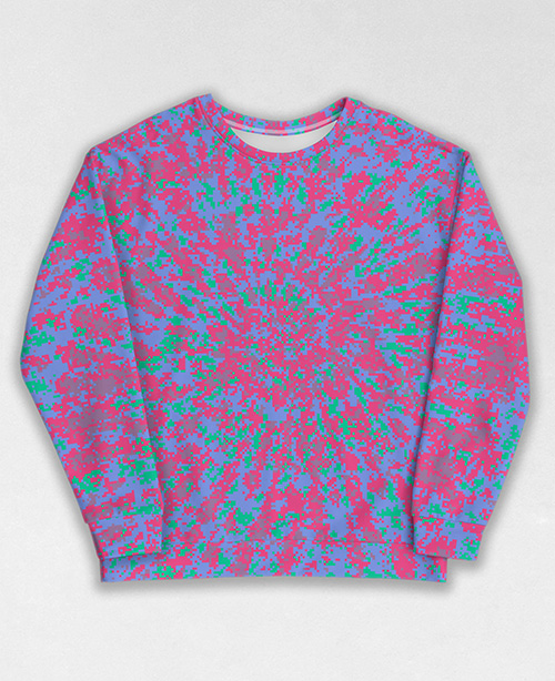 Tie-Dye-Camo Sweatshirt #0646. All over print, precision-cut, and hand-sewn. Super comfortable poly-cotton blend original Digital Camouflage designs by Dan Ellis vague.paris