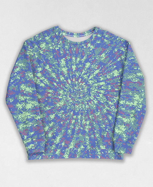 Tie-Dye-Camo Sweatshirt #0656. All over print, precision-cut, and hand-sewn. Super comfortable poly-cotton blend original Digital Camouflage designs by Dan Ellis vague.paris