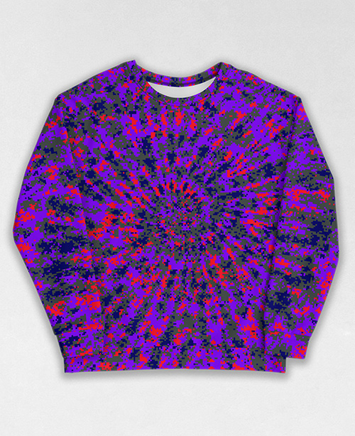 Tie-Dye-Camo Sweatshirt #0660. All over print, precision-cut, and hand-sewn. Super comfortable poly-cotton blend original Digital Camouflage designs by Dan Ellis vague.paris