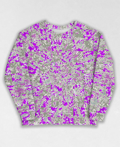 Tie-Dye-Camo Sweatshirt #0662. All over print, precision-cut, and hand-sewn. Super comfortable poly-cotton blend original Digital Camouflage designs by Dan Ellis vague.paris