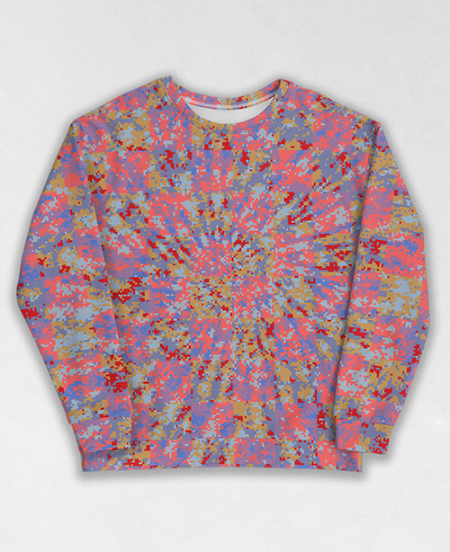 Tie-Dye-Camo Sweatshirt #0668. All over print, precision-cut, and hand-sewn. Super comfortable poly-cotton blend original Digital Camouflage designs by Dan Ellis vague.paris