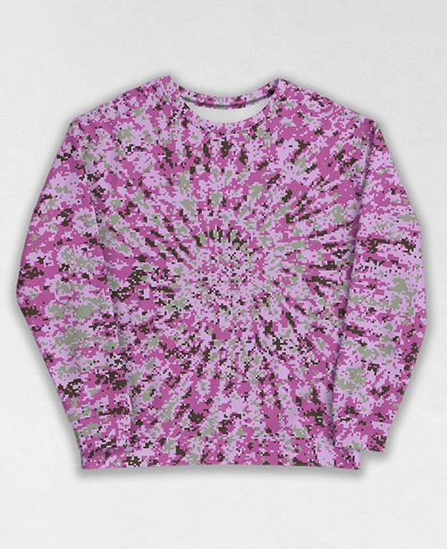 Tie-Dye-Camo Sweatshirt #0676. All over print, precision-cut, and hand-sewn. Super comfortable poly-cotton blend original Digital Camouflage designs by Dan Ellis vague.paris