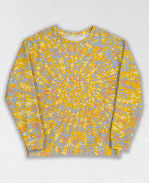 Tie-Dye-Camo Sweatshirt #0681. All over print, precision-cut, and hand-sewn. Super comfortable poly-cotton blend original Digital Camouflage designs by Dan Ellis vague.paris