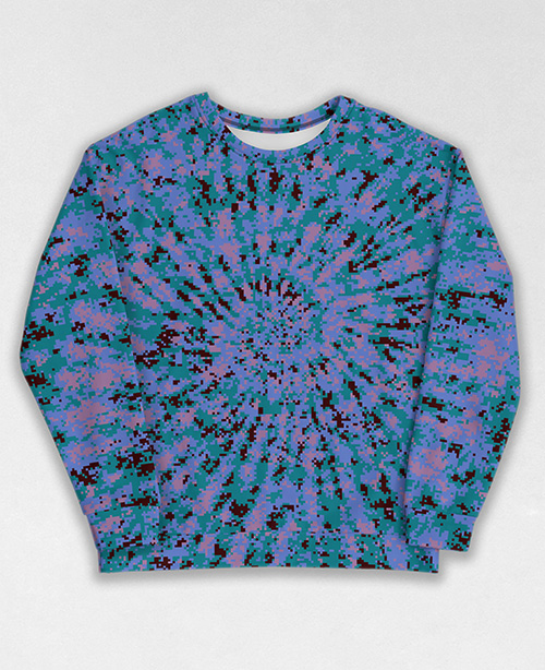 Tie-Dye-Camo Sweatshirt #0683. All over print, precision-cut, and hand-sewn. Super comfortable poly-cotton blend original Digital Camouflage designs by Dan Ellis vague.paris