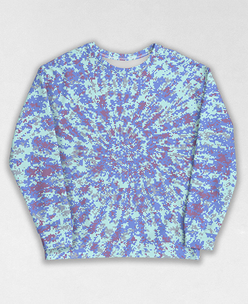 Tie-Dye-Camo Sweatshirt #0692. All over print, precision-cut, and hand-sewn. Super comfortable poly-cotton blend original Digital Camouflage designs by Dan Ellis vague.paris