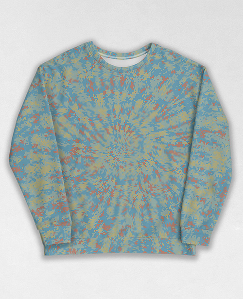 Tie-Dye-Camo Sweatshirt #0705. All over print, precision-cut, and hand-sewn. Super comfortable poly-cotton blend original Digital Camouflage designs by Dan Ellis vague.paris