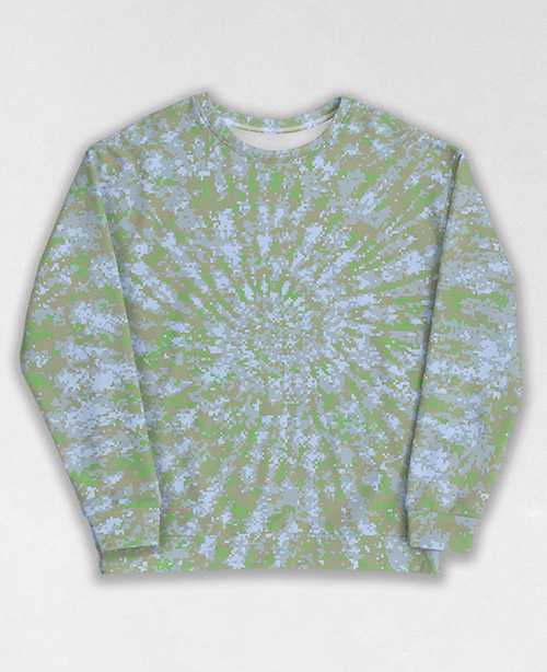 Tie-Dye-Camo Sweatshirt #0708. All over print, precision-cut, and hand-sewn. Super comfortable poly-cotton blend original Digital Camouflage designs by Dan Ellis vague.paris