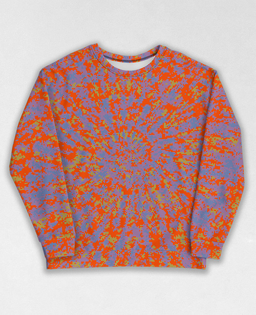 Tie-Dye-Camo Sweatshirt #0709. All over print, precision-cut, and hand-sewn. Super comfortable poly-cotton blend original Digital Camouflage designs by Dan Ellis vague.paris