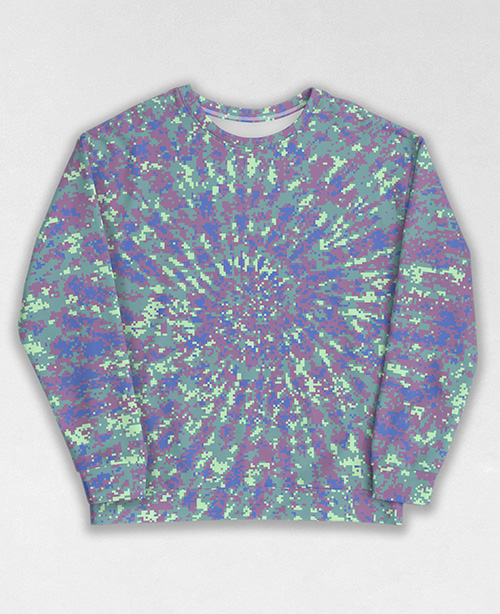 Tie-Dye-Camo Sweatshirt #0710. All over print, precision-cut, and hand-sewn. Super comfortable poly-cotton blend original Digital Camouflage designs by Dan Ellis vague.paris