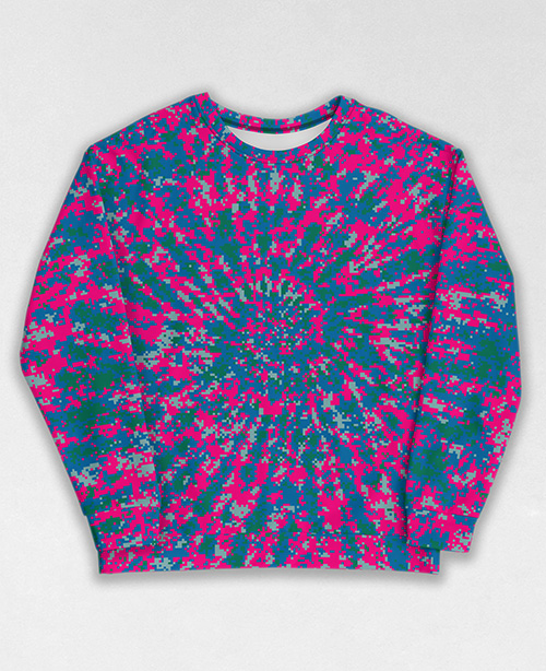 Tie-Dye-Camo Sweatshirt #0715. All over print, precision-cut, and hand-sewn. Super comfortable poly-cotton blend original Digital Camouflage designs by Dan Ellis vague.paris