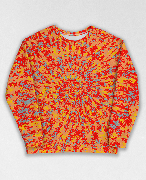 Tie-Dye-Camo Sweatshirt #0717. All over print, precision-cut, and hand-sewn. Super comfortable poly-cotton blend original Digital Camouflage designs by Dan Ellis vague.paris