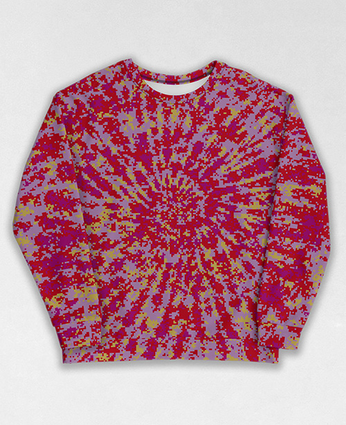 Tie-Dye-Camo Sweatshirt #0719. All over print, precision-cut, and hand-sewn. Super comfortable poly-cotton blend original Digital Camouflage designs by Dan Ellis vague.paris