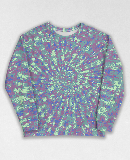 Tie-Dye-Camo Sweatshirt #0727. All over print, precision-cut, and hand-sewn. Super comfortable poly-cotton blend original Digital Camouflage designs by Dan Ellis vague.paris