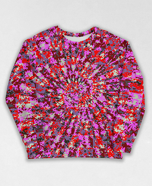 Tie-Dye-Camo Sweatshirt #0750. All over print, precision-cut, and hand-sewn. Super comfortable poly-cotton blend original Digital Camouflage designs by Dan Ellis vague.paris