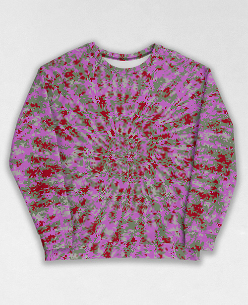 Tie-Dye-Camo Sweatshirt #0756. All over print, precision-cut, and hand-sewn. Super comfortable poly-cotton blend original Digital Camouflage designs by Dan Ellis vague.paris