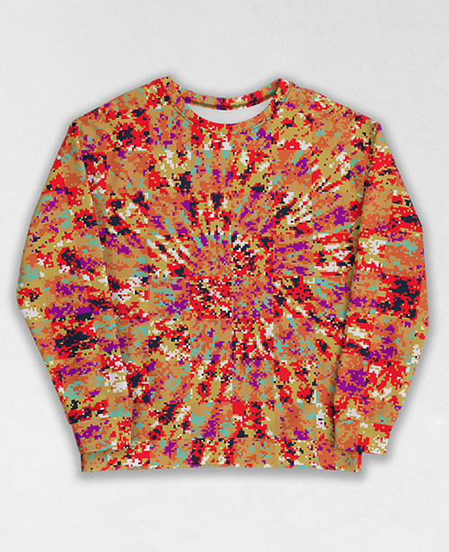 Tie-Dye-Camo Sweatshirt #0764. All over print, precision-cut, and hand-sewn. Super comfortable poly-cotton blend original Digital Camouflage designs by Dan Ellis vague.paris