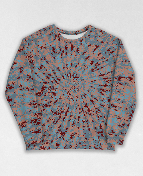 Tie-Dye-Camo Sweatshirt #0799. All over print, precision-cut, and hand-sewn. Super comfortable poly-cotton blend original Digital Camouflage designs by Dan Ellis vague.paris