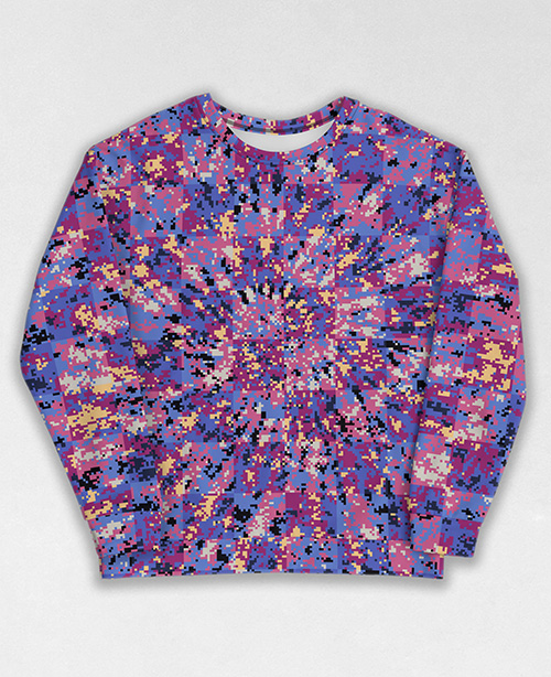 Tie-Dye-Camo Sweatshirt #0800. All over print, precision-cut, and hand-sewn. Super comfortable poly-cotton blend original Digital Camouflage designs by Dan Ellis vague.paris